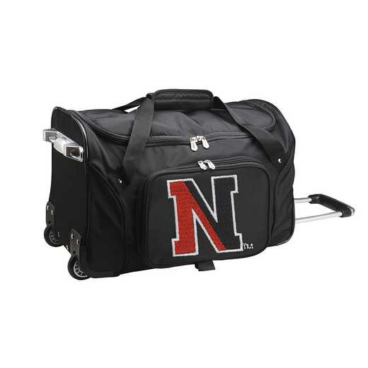 CLNEL401: NCAA Northeastern Huskies 22IN WHLD Duffel Nylon Bag
